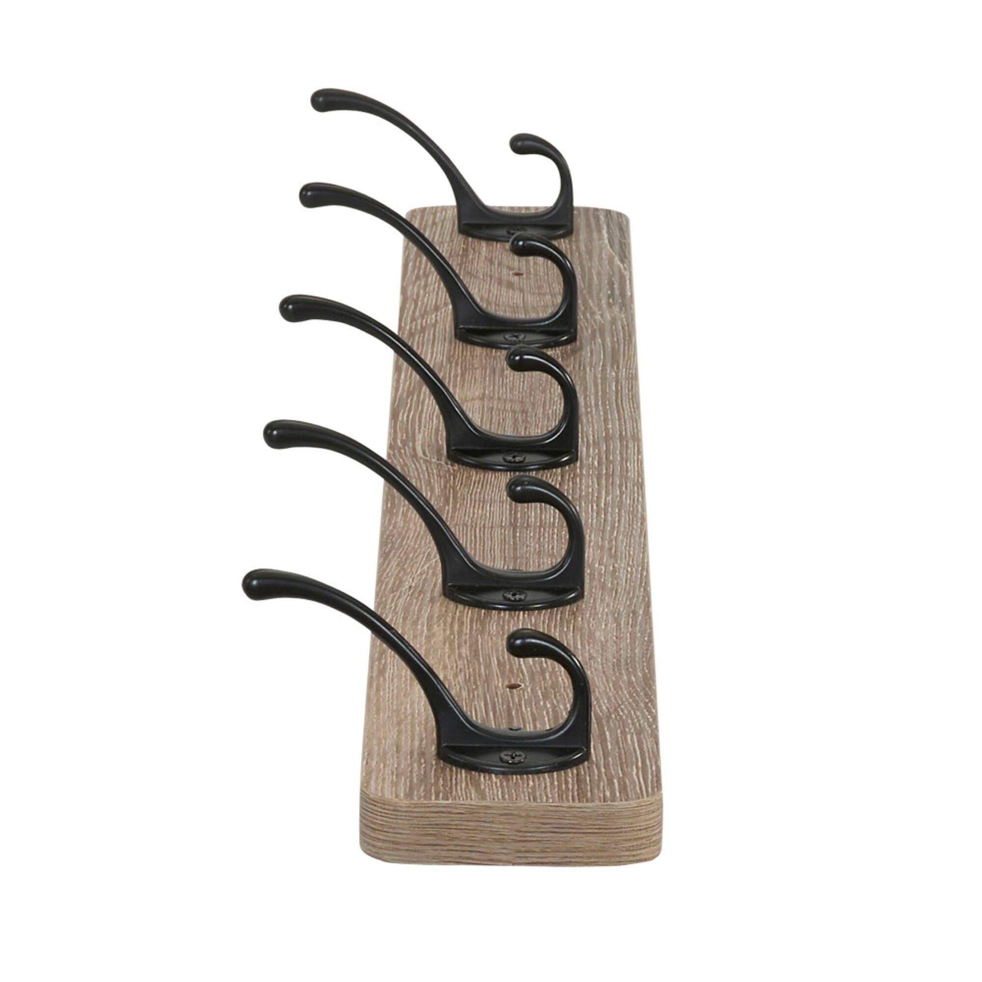 Household Essentials 5 Hook Wall Mounted Coat Rack
